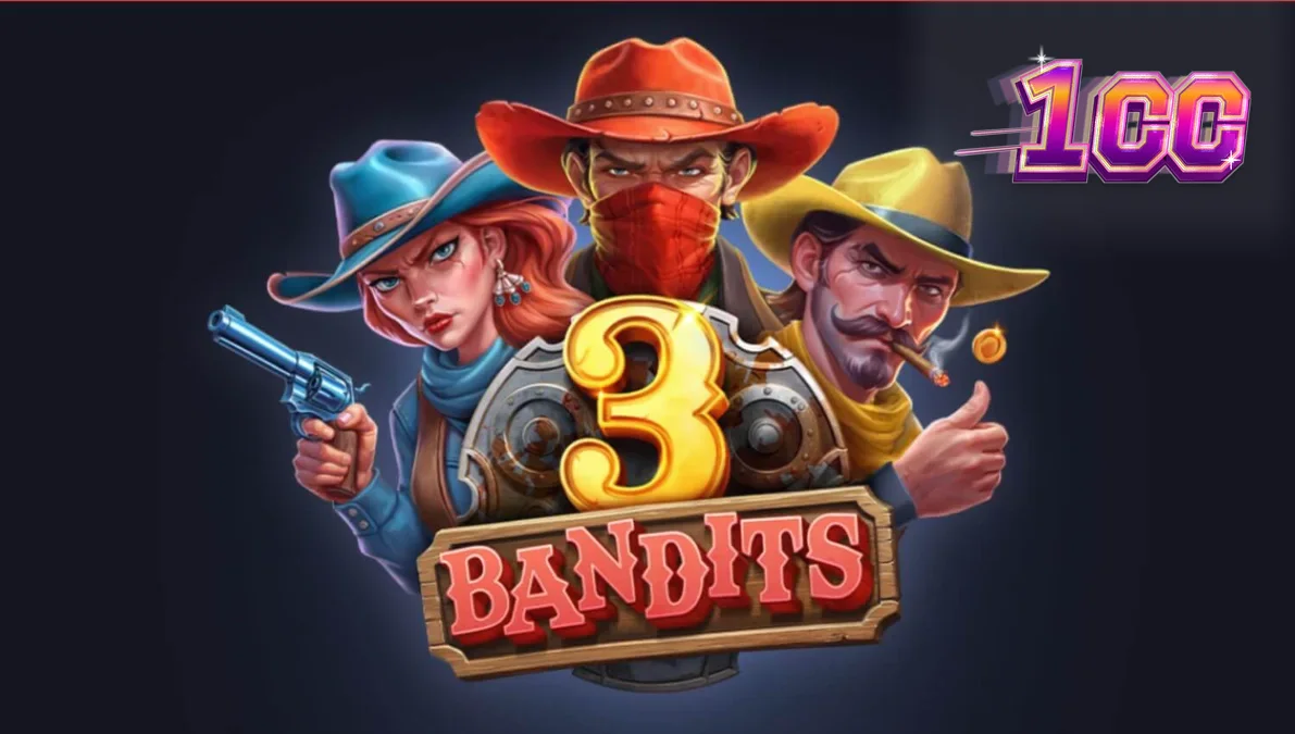 Cena de ação do jogo 3 Bandits com elementos de faroeste
