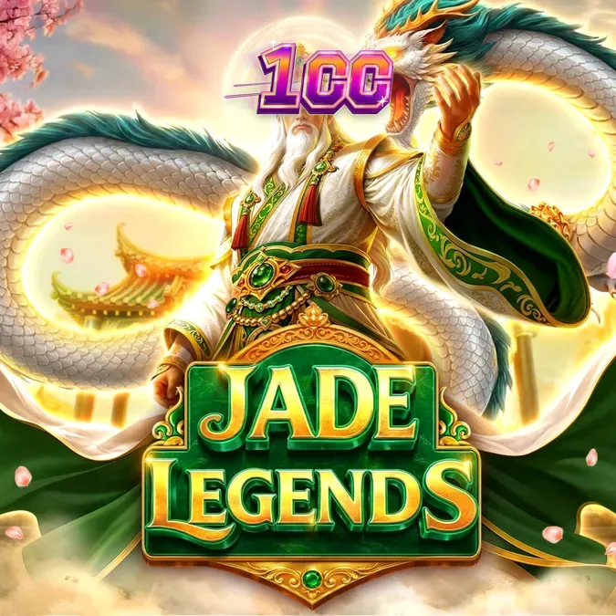Interface do slot Jade Legends com símbolos temáticos e dragões dourados